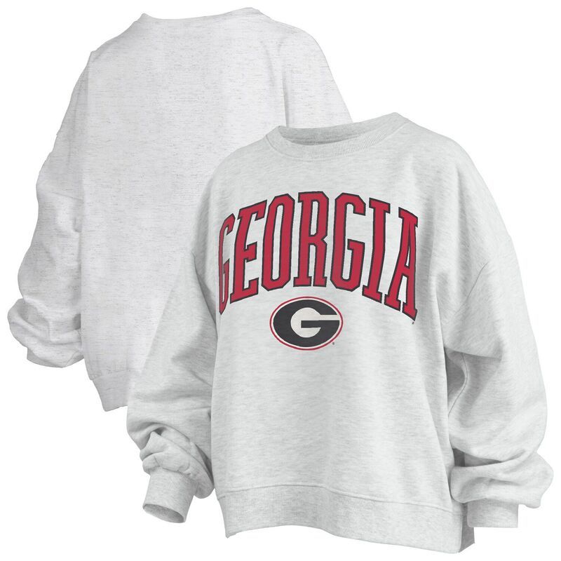 プレスボックス レディース トップス Tシャツ スウェット ロゴ Womens Pressbox Gray Georgia Bulldogs Pressbox Arch Over Logo Sweat