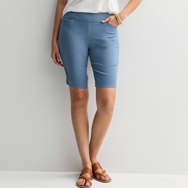クロフト＆バロー レディース ボトムス ハーフパンツ・ショーツ ショートパンツ Womens Croft Barrow Effortlesstretch Bermuda Shorts Distant