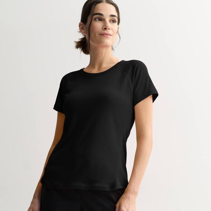 Tek Gear レディース トップス Tシャツ メッシュ Womens Tek Gear Short Sleeve Mesh TShirt Mineral Black ブラック