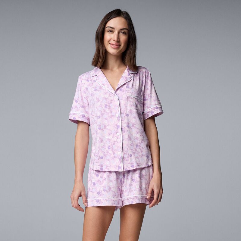 ヴェラウォン レディース アンダーウェア ナイトウェア ショートパンツ Womensimply Vera Wang 2pc Pajama Top Pajama Shortsleepwear Setin