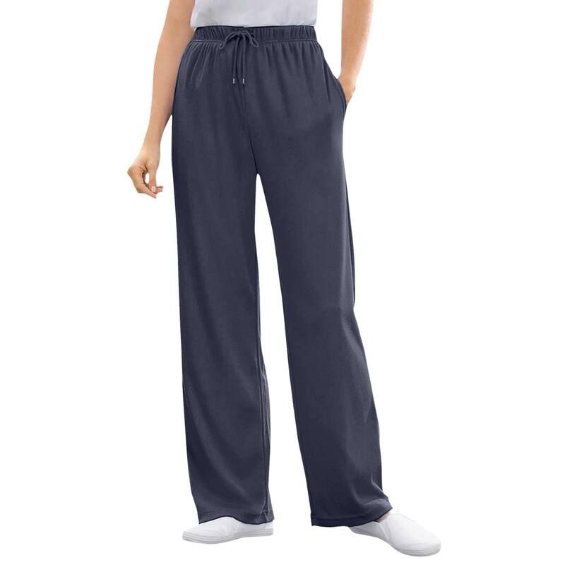 ウーマン ウィズイン レディース ボトムス カジュアルパンツ ストレート プラスサイズ ニット Woman Within Plusize Sport Knit Straight Leg Pant Na