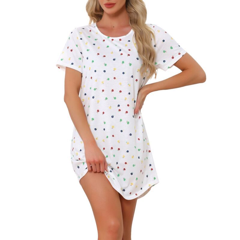 cheibear レディース アンダーウェア ナイトウェア シャツワンピース Tシャツ cheibear Womensleepshirtshirt Dress Colorful Striped Sho