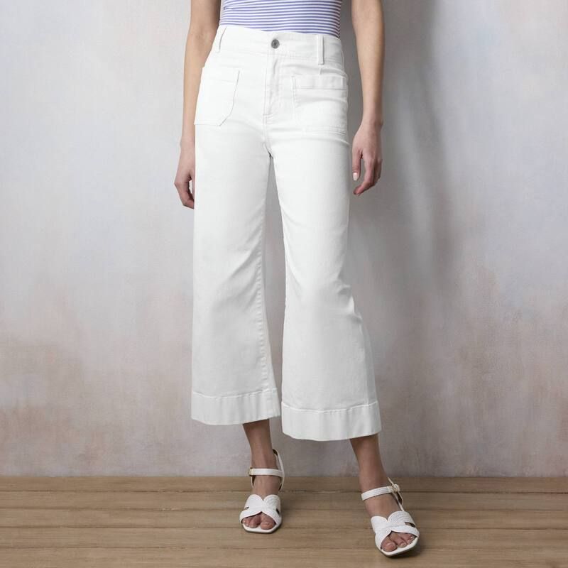 LC Lauren Conrad レディース ボトムス デニムパンツ ワイドレッグ クロップド Womens LC Lauren Conrad Super HighRise Wildflower Wi