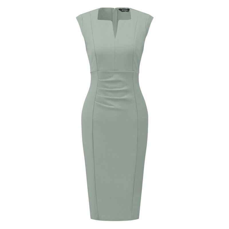 アレグラ ケー レディース トップス ワンピース Vネック ノースリーブ ALLEGRA K Womensheath Dress V Neck Sleeveless Elegant Office Dr
