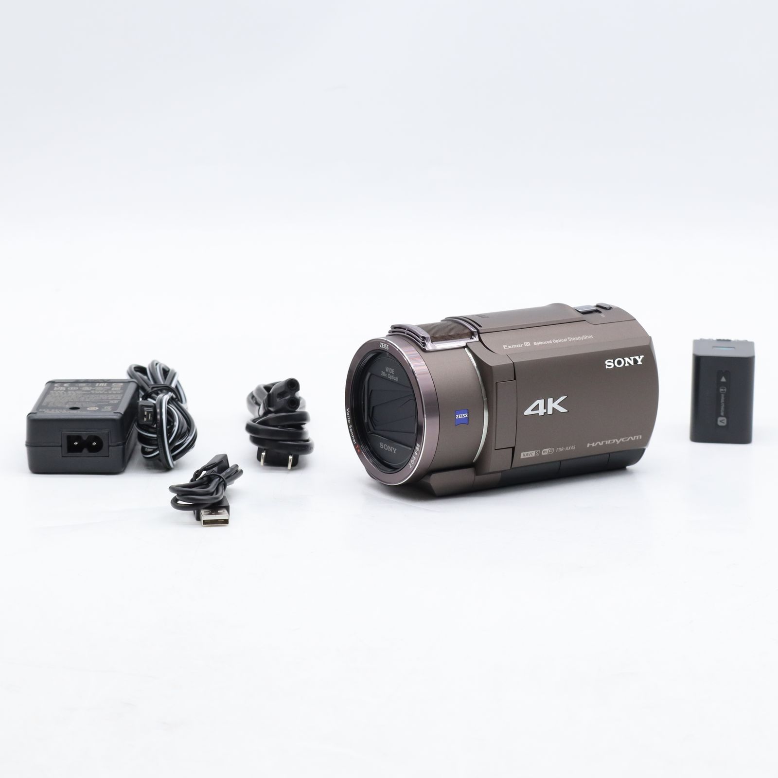 SONY FDR-AX45A ブロンズブラウン｜4Kビデオカメラ Handycam｜空間光学手ブレ補正搭載 高画質撮影 ソニー【中古】
