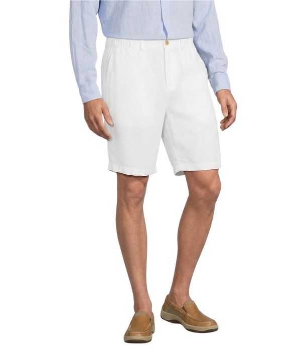カリビアン メンズ ボトムス ハーフパンツ・ショーツ トール ショートパンツ リネン Caribbean Big Tall 9 Inseam Linen Shorts White ホワイト