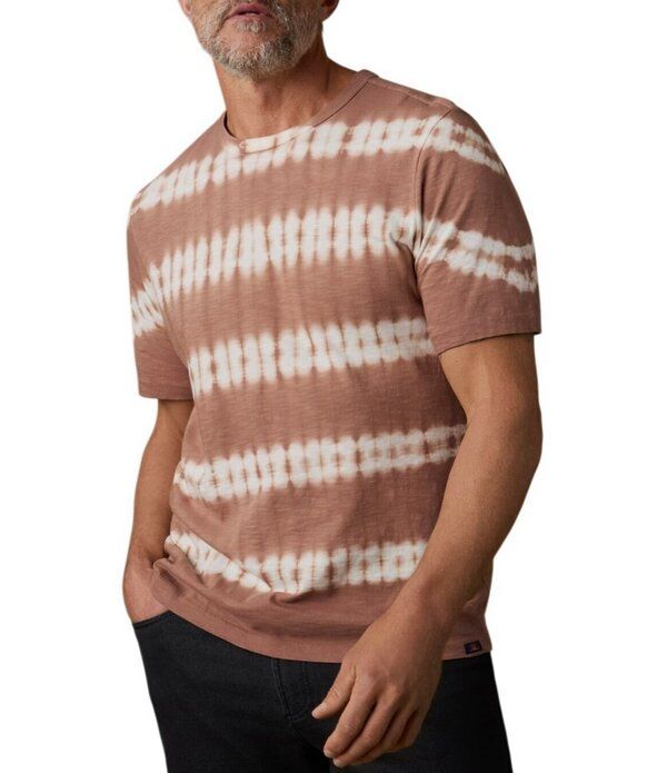 ファレティ メンズ トップス シャツ Faherty Sunwashed Stripe Short Sleeve TShirt Red Ravine Tie Dye レッド