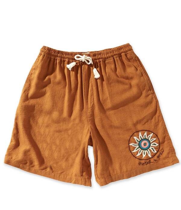 スコッチアンドソーダ メンズ ボトムス ハーフパンツ・ショーツ ショートパンツ 刺繍 リネン Scotch Soda Embroidered Linen 8 Inseam Shorts Cathay