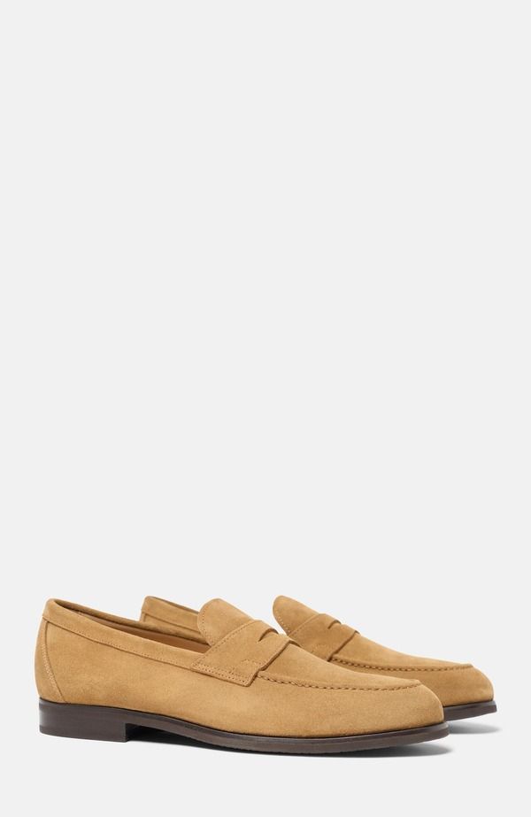 スカロッソ メンズ シューズ スリッポン・ローファー SCAROSSO Renato Loafers Tan Suede タン