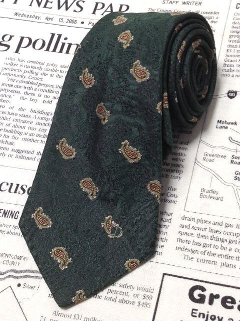 ダンヒル dunhill 良品 微光沢 ネクタイ イギリス製 シルク100% ペイズリー柄 ミックス Z-006311 ゆうパケット