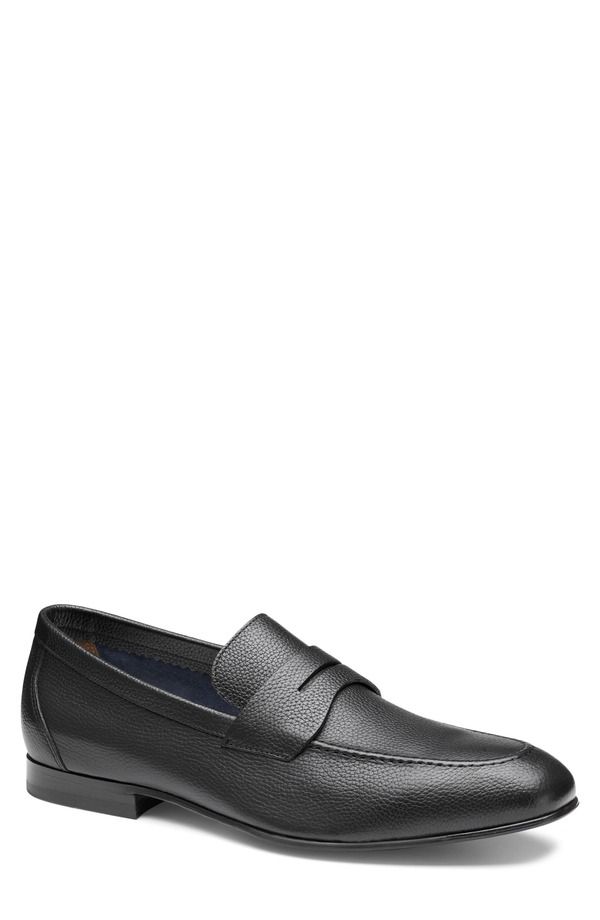 ジョンストンアンドマーフィー メンズ シューズ スリッポン・ローファー Johnston Murphy Higgins Penny Loafer Black Full Grain ブラック