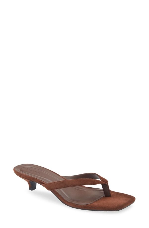 オープンエディット レディース シューズ サンダル ヒール Open Editori Kitten Heel Sandal Brown Mocha ブラウン