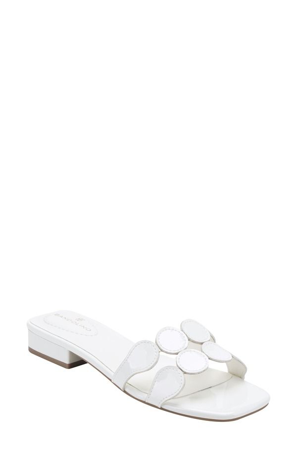 バンドリーノ レディース シューズ サンダル Bandolino Mayla Square Toe Slide Sandal White ホワイト