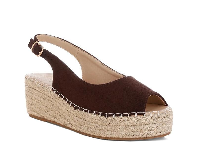 ロンドンラグ レディース シューズ サンダル London RagGeorna Espadrille Wedge Sandal Dark Brown ブラウン