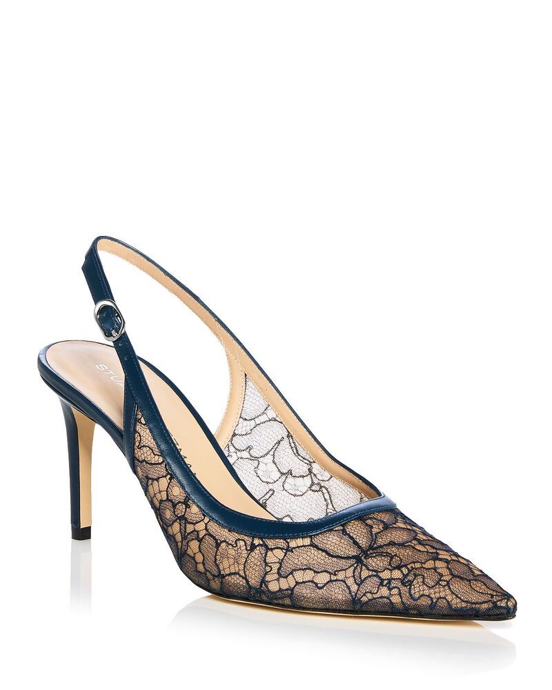 スチュアート ワイツマン レディース シューズ パンプス Stuart Weitzman Womenstuart Power 75 Slingback Pumps Deep Sea BlueBeige