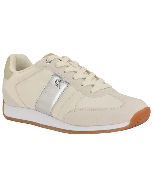カルバンクライン レディース シューズ スニーカー レース Calvin Klein Womens Anora Retro LaceUp Sneakers BeigeSilver ベージュ
