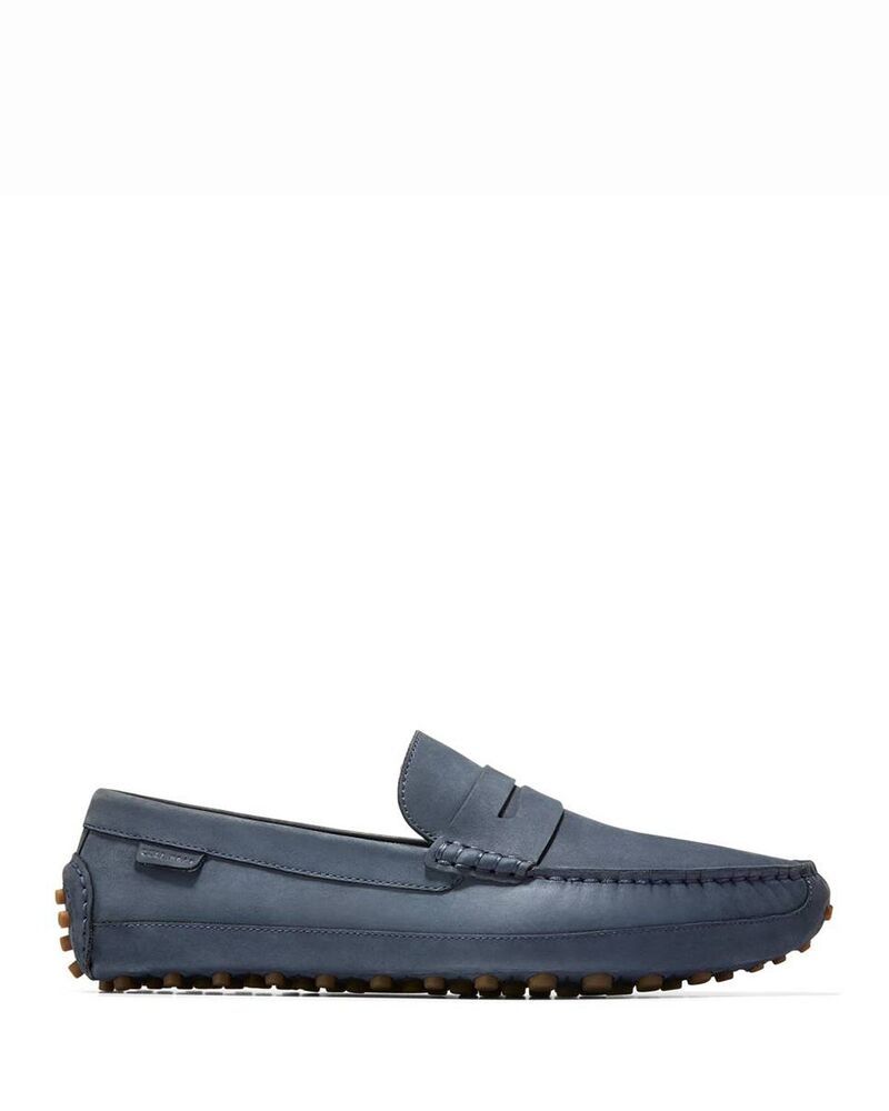 コールハーン メンズ シューズ スリッポン・ローファー レザー Cole Haan Mens Davies Grand Penny Leather Driving Loafers Navy Blaze