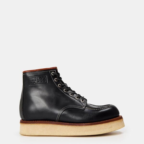 ケンゾー メンズ シューズ ブーツ・レインブーツ プラスサイズ アンクル レース Kenzo Mens Zip and LaceUplush Flat Ankle Boots Black ブラック