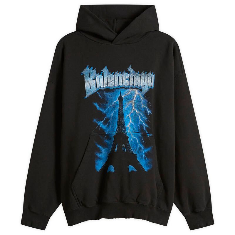 バレンシアガ メンズ アウター パーカー・スウェット Balenciaga Metal Merch Paris Hoodie Black ブラック