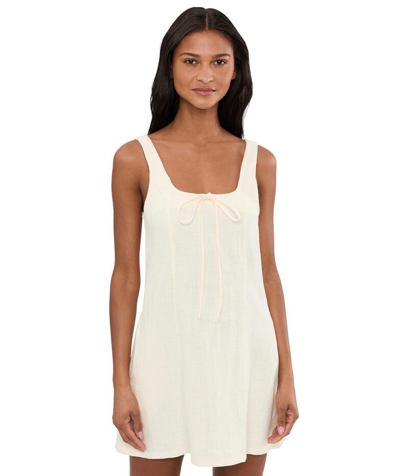 ブランクニューヨーク レディース トップス ワンピース A ライン リネン Blank Nychalk Mark A Line Flare Linen Dress in BeigeWo Beige ベ