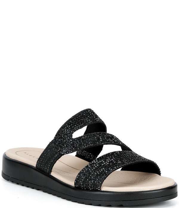アレックスマリー レディース シューズ サンダル Alex Marie Missy Shimmerhinestonembellished Wedge Sandals Black ブラック