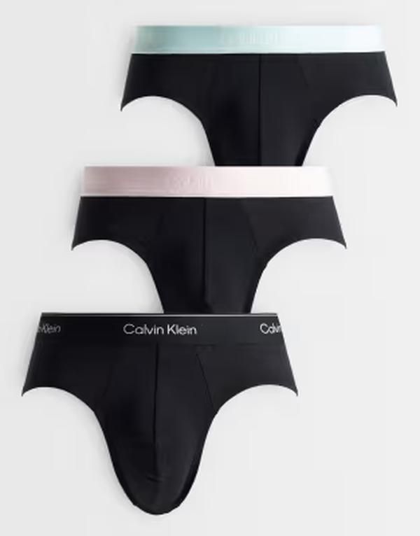 カルバンクライン メンズ アンダーウェア ブリーフパンツ コットン Calvin Klein Icon Cotton Stretch 3 pack hip briefs with colored wa