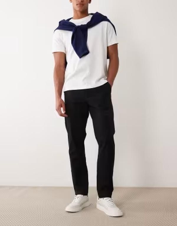 エイソス メンズ ボトムス カジュアルパンツ ASOS DESIGN tapered chinos Black ブラック