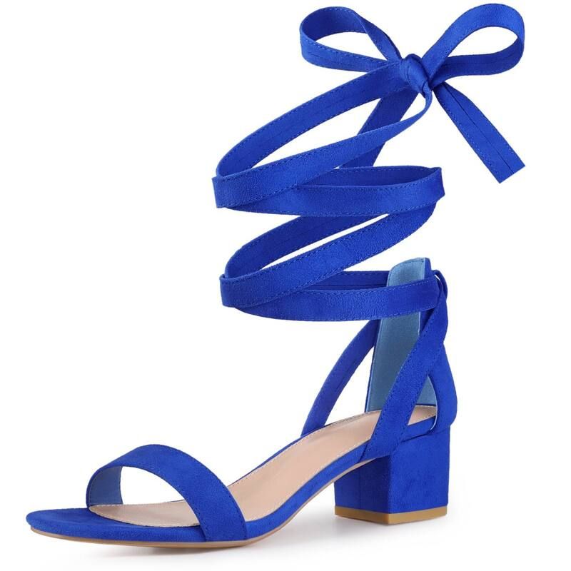 アレグラ ケー レディース シューズ パンプス サンダル レース ヒール ALLEGRA K Womens Open Toe Block Heelace Up Heels Heel Sandals R