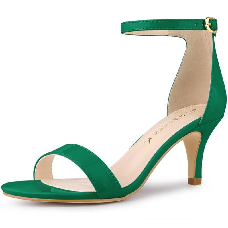 アレグラ ケー レディース シューズ パンプス サンダル アンクル ヒール ALLEGRA K Womens Ankle Strap Kitten Heeled Open Toe Stiletto H