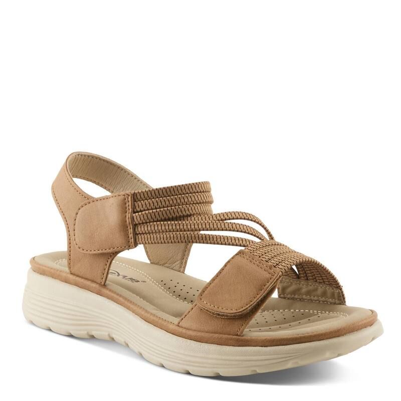 フレクサス レディース シューズ サンダル アンクル Flexus by Spring Step Abie Womens Cushioned Ankle Strap Sandals Tan タン