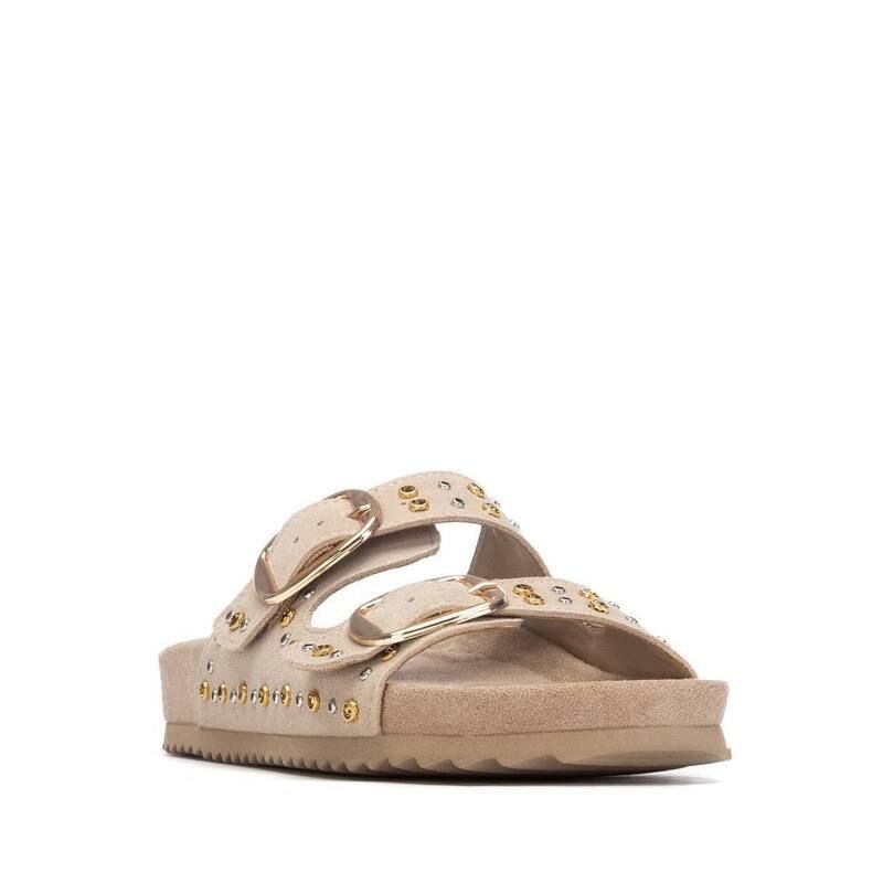 キシタイ レディース シューズ サンダル XTI Womens Cork Footbedouble Strap with Buckle Sandals 145066 Beige ベージュ
