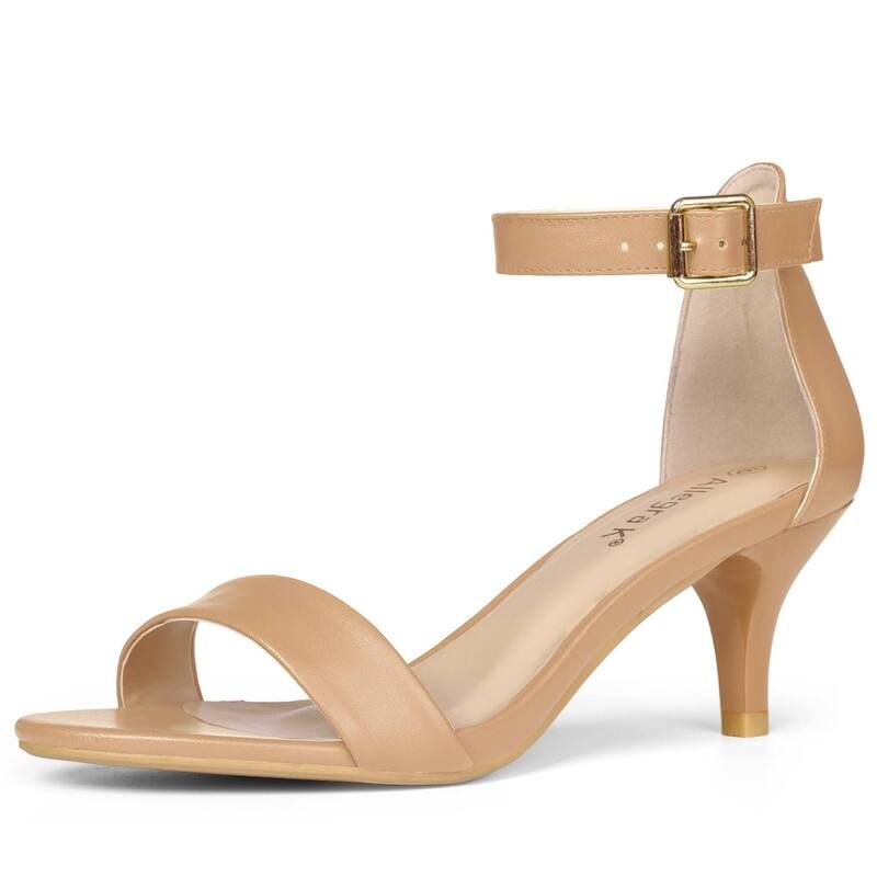 アレグラ ケー レディース シューズ パンプス サンダル アンクル ヒール ALLEGRA K Women Open Toe Kitten Heeled Ankle Strap Sandals Apr