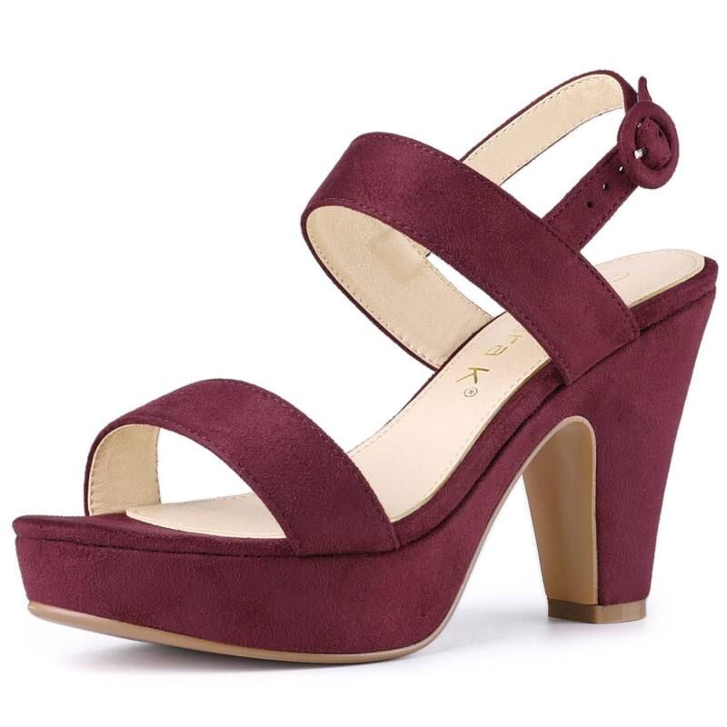 アレグラ ケー レディース シューズ パンプス プラットフォーム サンダル ヒール ALLEGRA K Womenslingback Platform Heels Chunky Higheel San