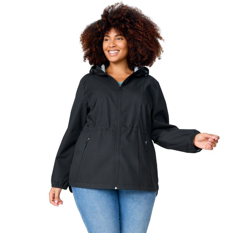 フリー カントリー レディース アウター ジャケット・ブルゾン プラスサイズ Free Country Womens Plusize X2O Anorak Rain Jacket Black ブラック