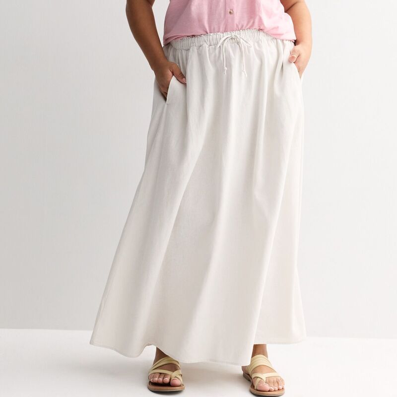 ソノマ レディース ボトムスカート プラスサイズ リネン マキシ Plusize Sonoma Goods For Life Linen Blend Maxi Skirt Cream クリーム
