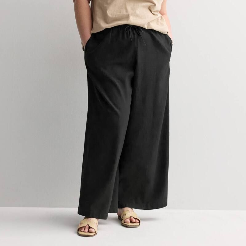 ソノマ レディース ボトムス カジュアルパンツ プラスサイズ リネン Plusize Sonoma Goods For Life Mid Rise Linen Blend Pants Pitch Bl