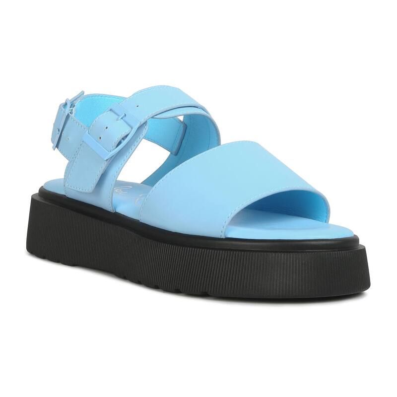 ロンドンラグ レディース シューズ サンダル プラットフォーム London Ragladen Pin Buckle Womens Platform Sandals Blue ブルー