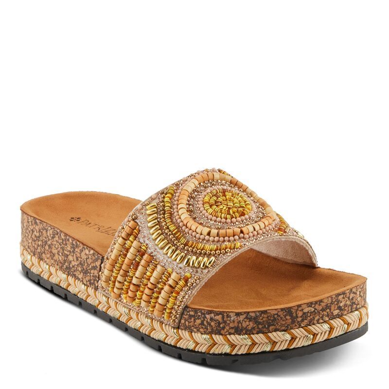 パトリシア レディース シューズ サンダル Patrizia Swirla Womens Beaded Slide Sandals Yellow Multi イエロー