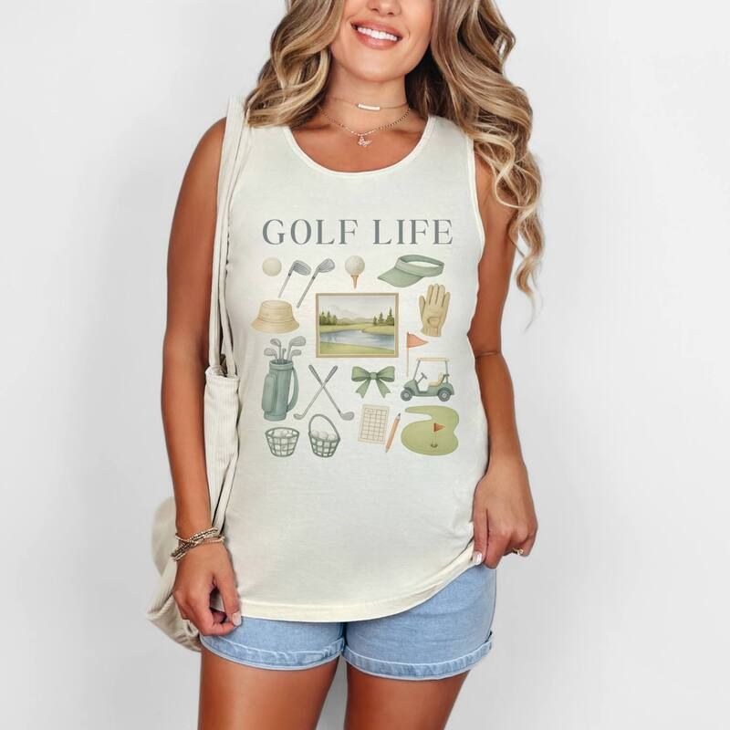 Simply Sage Market レディース トップス Tシャツ グラフィック Simply Sage Market Golf Life Watercolor Womens Garment Dye