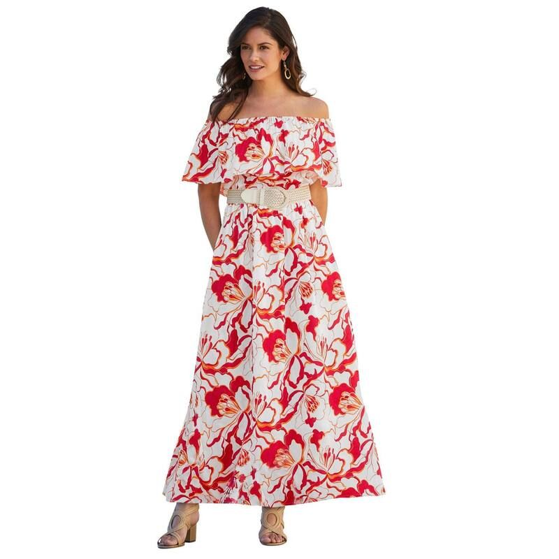 ジェシカロンドン レディース トップス ワンピース プラスサイズ マキシ Jessica London Womens Plusize OffTheShoulder Maxi Dress Pink Bu