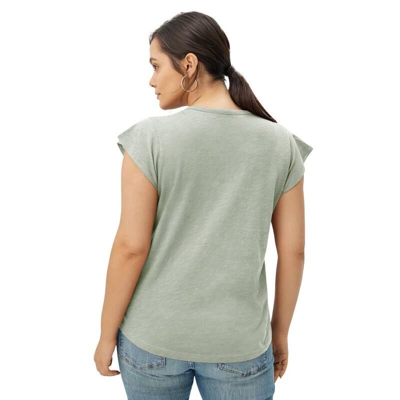 Ellos レディース トップス Tシャツ プラスサイズ キャップ Ellos Plusize Cap Sleeve Henley Tee Desert Sage セージ