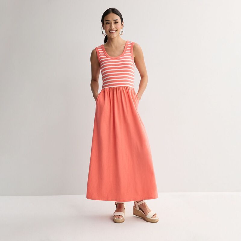 ソノマ レディース トップス ワンピース ノースリーブ マキシ Womensonoma Goods For Life Sleeveless Pockets Maxi Dress Coral Simpl