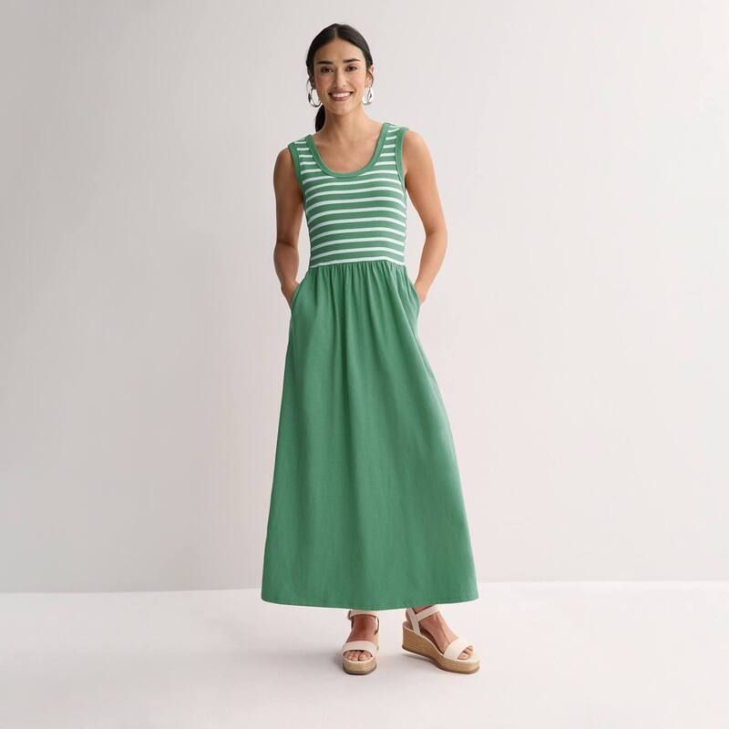 ソノマ レディース トップス ワンピース ノースリーブ マキシ Womensonoma Goods For Life Sleeveless Pockets Maxi Dress Green Simpl