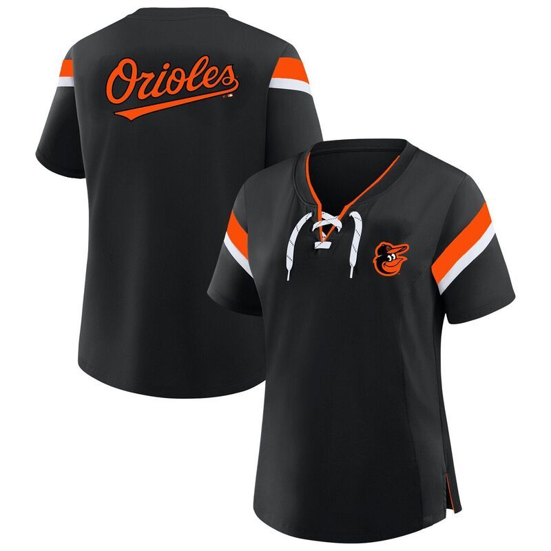 プロファイル レディース トップス Tシャツ レース Womens Profile Black Baltimore Orioles LaceUp TShirt Orl Black ブラック