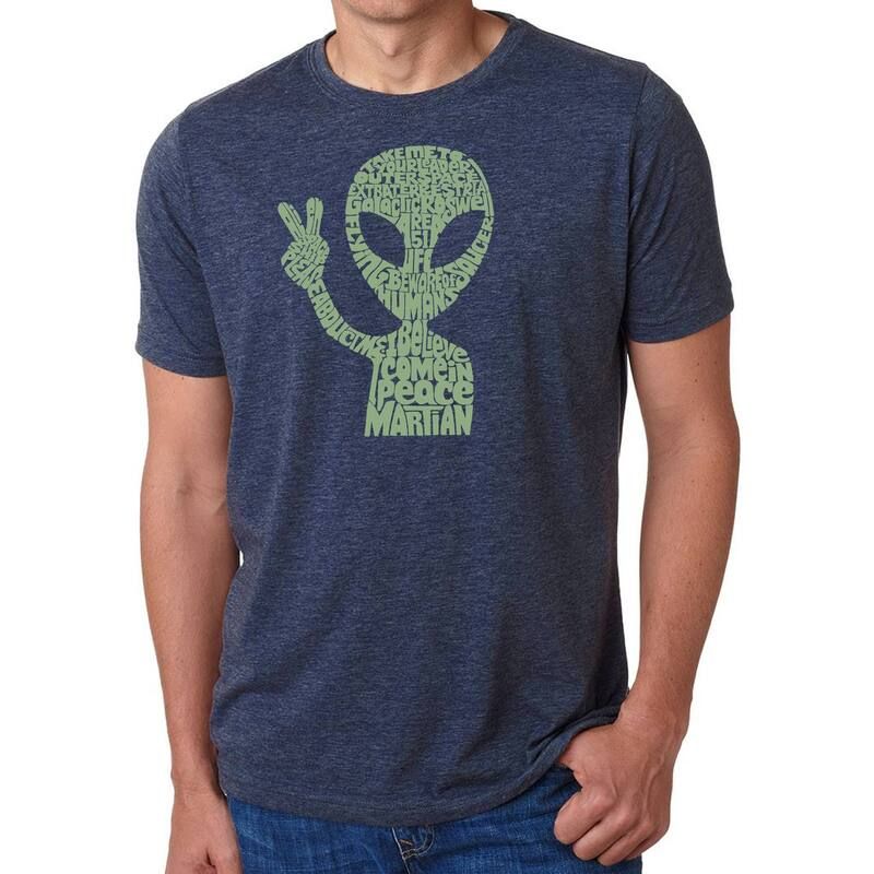 エルエーポップアート レディース トップス Tシャツ LA Pop Art Peace Alien Mens Premium Blend Word ArtShirt Navy ネイビー