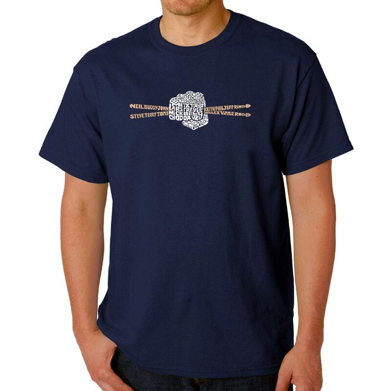 エルエーポップアート レディース トップス Tシャツ LA Pop Art Drum Sticks Mens Word ArtShirt Navy ネイビー