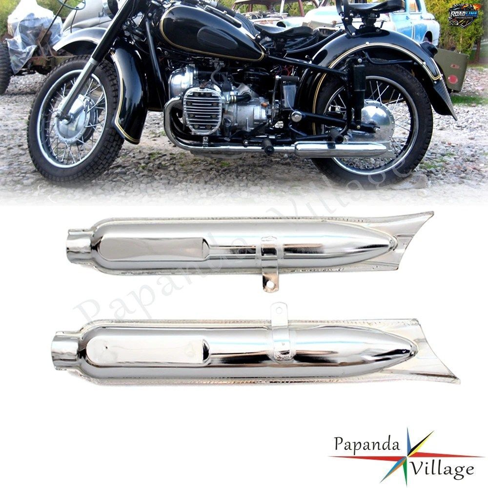 PAPANDA モーターサイクル クローム レトロ 750cc フィッシュテール エキゾースト マフラー パイプ BMW K750 M1 M72 R71 R12 DNEPR MT12 ク