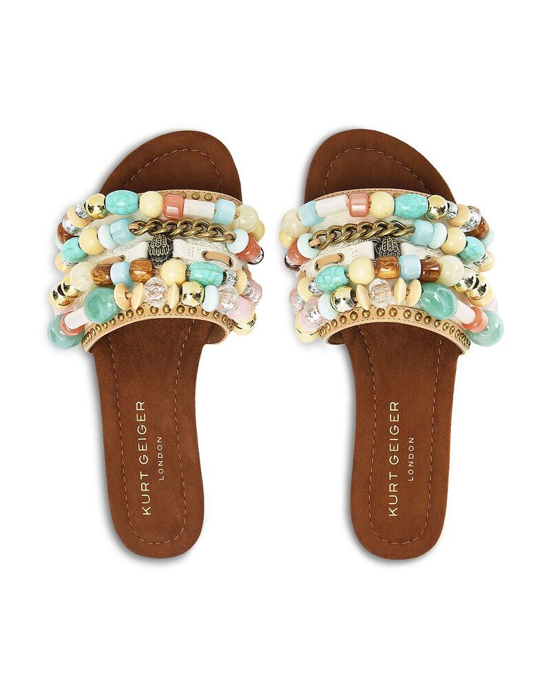 カートジェイガーロンドン レディース シューズ サンダル KURT GEIGER LONDON Womensouthbank Beaded Sandals Open White ホワイト