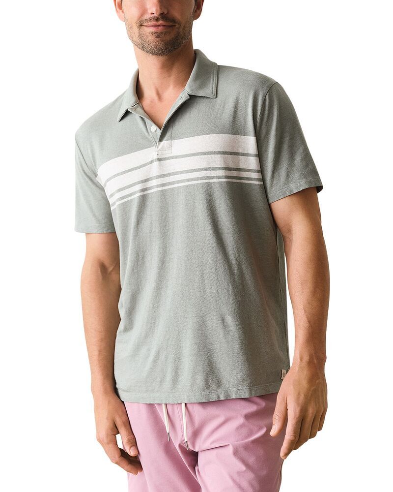 マリーン レイヤー メンズ トップス ポロシャツ Marine Layer Icebergreen Stripe Resort Polo Shirt IcebergreenWhite ホワイト
