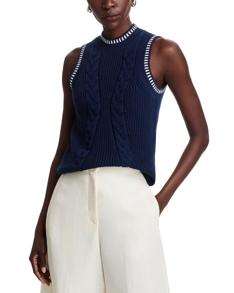 525 アメリカ レディース アウター ニット・セーター ノースリーブ 525 America 525 Cable Knit Sleevelessweater Dark Blue Multi ブルー
